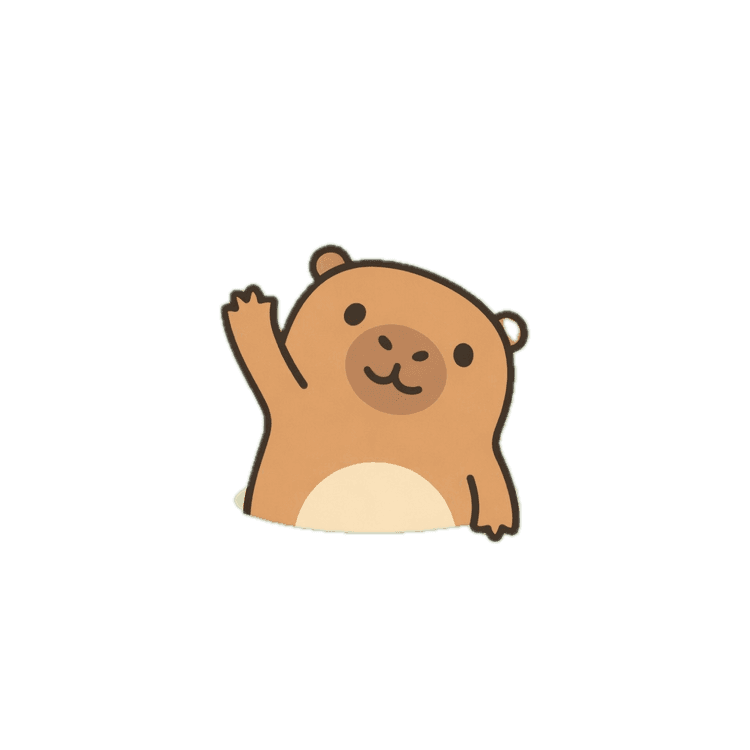 Theo the capybara waving hello